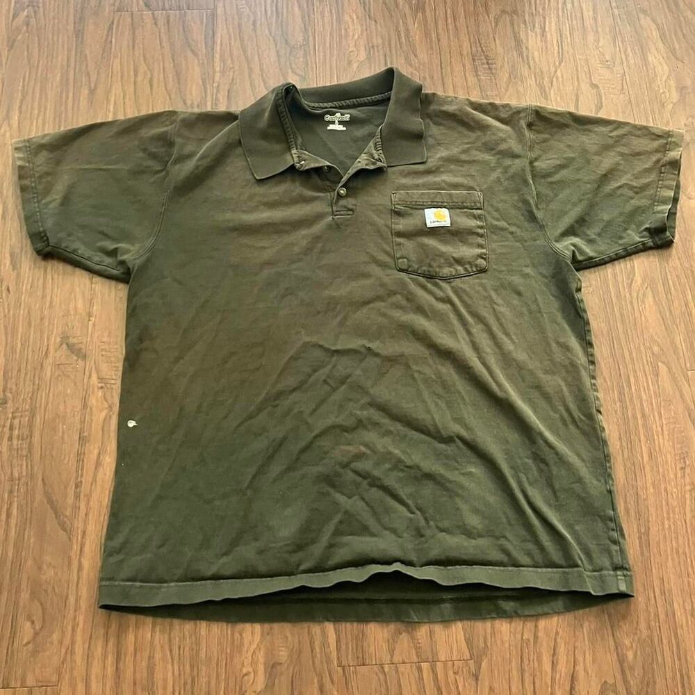Carhartt Men's Green and Khaki Polo-shirts